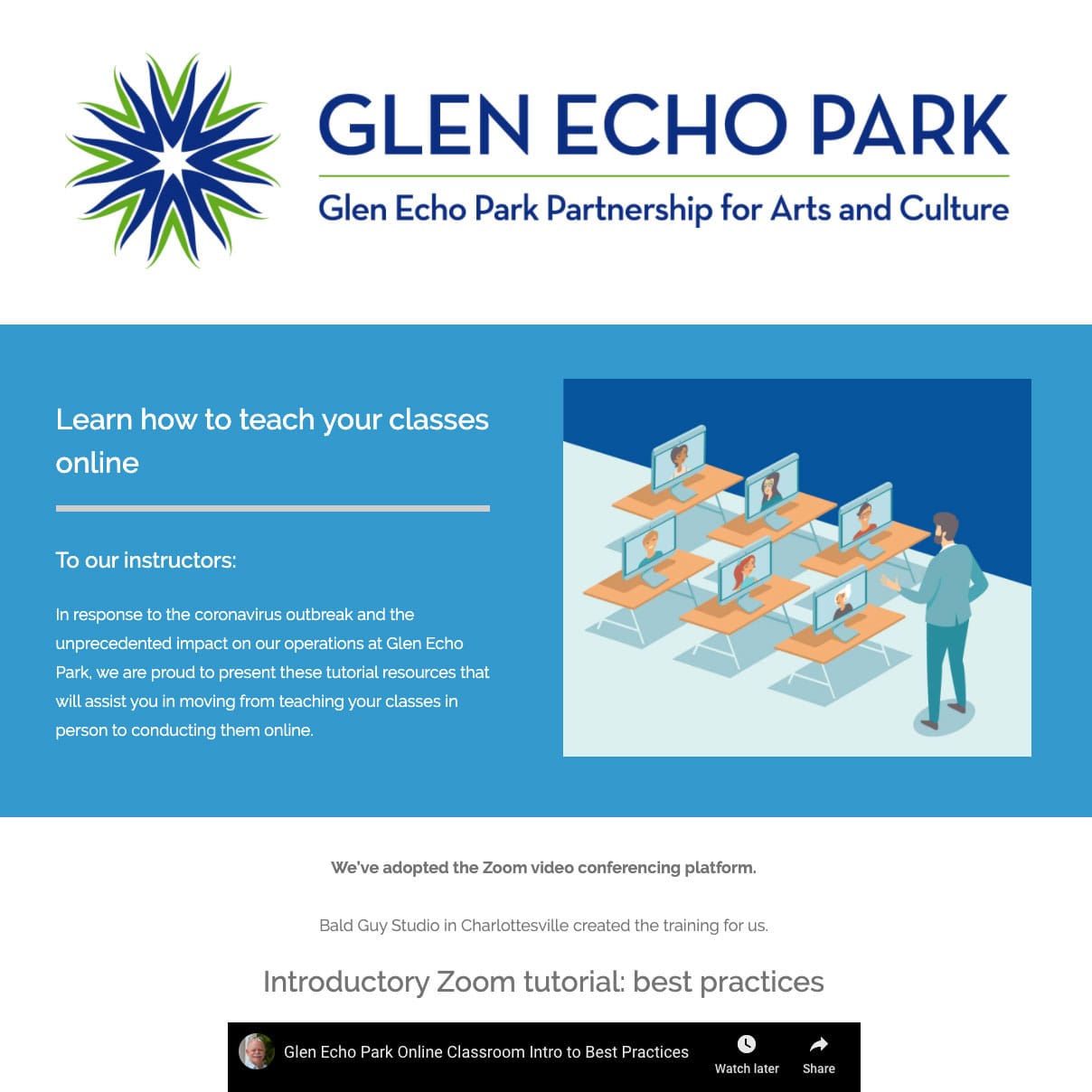 Case Study: Glen Echo Park Art Instructor Training Case Study: Glen Echo Park Art Instructor Training